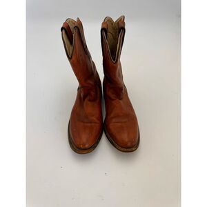 Corral Boots Unisex Cowboy Heel Pointed Toe Leather Boots Roper Brown